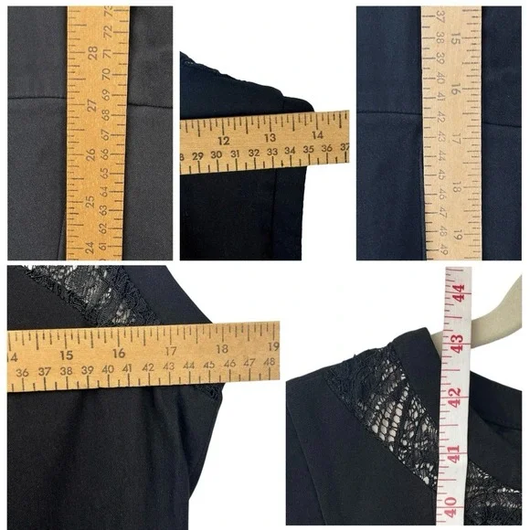 Vintage Thalia Sodi Peplum Asymmetric‎ Dress Sz 12 Lace Cutout - Picture 11 of 11